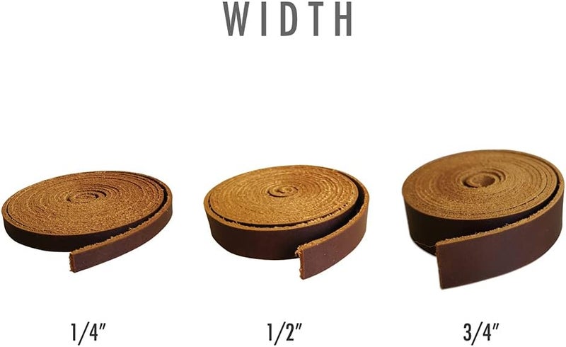 Fan&Ran Genuine Leather Strip 1/4 Inch Wide 72 Inches Long for DIY Craft Projects, 1.8-2mm Thick, Bourbon Brown - Image 3